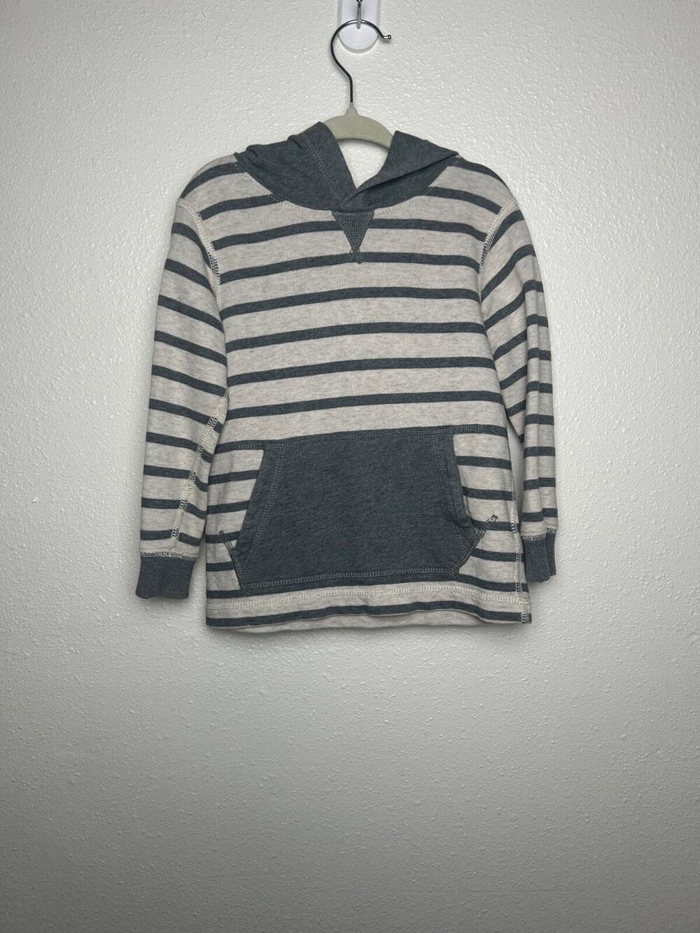 Hanna Andersson Unisex Gray striped Hoodie Basic Pullover Jacket Size 2T